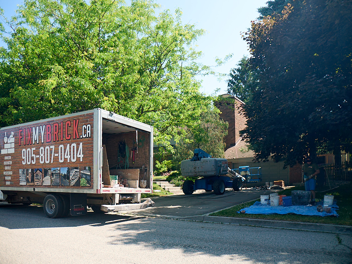 Professional masonry tools and equipment used by Fix My Brick